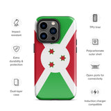 Funda para iPhone 15, 14, 13, 12, 11 Pro Max Plus Mini con bandera de Burundi, regalo de recuerdo de viaje