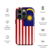 Funda para iPhone 15, 14, 13, 12, 11 Pro Max Plus Mini con bandera de Malasia, regalo de recuerdo de viaje