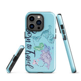 Born to travel iPhone Hülle 15 14 13 12 11 Pro Max Plus Mini Geschenk Reise Souvenir