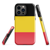 Funda para iPhone 15, 14, 13, 12 y 11 Pro Max Plus Mini con bandera belga Ideas para regalos Mapa del país Horizonte Regalo para ella Ideas para él Recuerdo de viaje