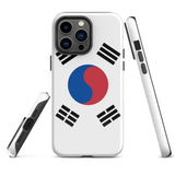 Funda para iPhone 15, 14, 13, 12 y 11 Pro Max Plus Mini con bandera de Corea del Sur Ideas para regalos Mapa del país Horizonte Regalo para ella Ideas para él Recuerdo de viaje