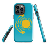 Kasachstan Kasachische Flagge iPhone Hülle 15 14 13 12 11 Pro Max Plus Mini Geschenkideen Landkarte Skyline Geschenk für Sie Ihn Ideen Reise Souvenir