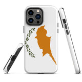 Funda para iPhone con la bandera de Chipre 15, 14, 13, 12 y 11 Pro Max Plus Mini Ideas para regalos Mapa del país Horizonte Regalo para ella Ideas para él Recuerdo de viaje