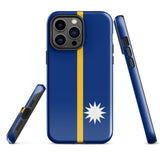 Funda para iPhone 15, 14, 13, 12, 11 Pro Max Plus Mini con la bandera de Nauru, regalo de recuerdo de viaje