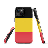 Funda para iPhone 15, 14, 13, 12 y 11 Pro Max Plus Mini con bandera belga Ideas para regalos Mapa del país Horizonte Regalo para ella Ideas para él Recuerdo de viaje