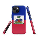 Haiti Haitian Flag iPhone Case 15 14 13 12 11 Pro Max Plus Mini Tough Fitted Hard Protective Shell Glossy Rubber Phone Case Gift Idea
