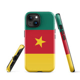 Funda para iPhone 15, 14, 13, 12 y 11 Pro Max Plus Mini con bandera de Camerún Ideas de regalo Mapa del país Horizonte Regalo Recuerdo de viaje