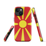 North Macedonia Macedonian Flag iPhone Case 15 14 13 12 11 Pro Max Plus Mini Gift Ideas Country Map Skyline Gift  Travel  Souvenir