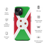 Funda para iPhone 15, 14, 13, 12, 11 Pro Max Plus Mini con bandera de Burundi, regalo de recuerdo de viaje