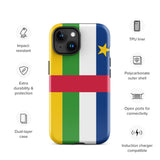 Funda para iPhone 15, 14, 13, 12, 11 Pro Max Plus Mini con bandera de la República Centroafricana, regalo de recuerdo de viaje