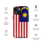 Funda para iPhone 15, 14, 13, 12, 11 Pro Max Plus Mini con bandera de Malasia, regalo de recuerdo de viaje