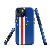 Cabo Verde Verdean Flagge iPhone Fall 15 14 13 12 11 Pro Max Plus Mini Geschenk Reise Souvenir
