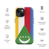 Funda para iPhone 15, 14, 13, 12, 11 Pro Max Plus Mini con bandera de Comoras, regalo de recuerdo de viaje