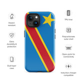 Funda para iPhone 15, 14, 13, 12, 11 Pro Max Plus Mini con la bandera de Kinshasa de la República Democrática del Congo, regalo de recuerdo de viaje