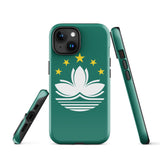 Funda para iPhone 15, 14, 13, 12, 11 Pro Max Plus Mini con bandera de Macao, regalo de recuerdo de viaje