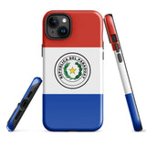 Funda para iPhone 15, 14, 13, 12 y 11 Pro Max Plus Mini con bandera de Paraguay Ideas para regalos Mapa del país Horizonte Regalo para ella Ideas para él Recuerdo de viaje