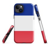 Funda para iPhone 15, 14, 13, 12 y 11 Pro Max Plus Mini con bandera francesa Ideas para regalos Mapa del país Horizonte Regalo para ella Ideas para él Recuerdo de viaje