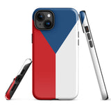 Czech Republic Czechia Česko Flag iPhone Case 15 14 13 12 11 Pro Max Plus Mini Tough Fitted Hard Protective Shell Glossy Rubber Phone Case