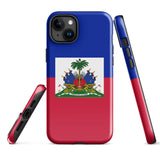Haiti Haitian Flag iPhone Case 15 14 13 12 11 Pro Max Plus Mini Tough Fitted Hard Protective Shell Glossy Rubber Phone Case Gift Idea