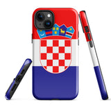 Funda para iPhone 15, 14, 13, 12 y 11 Pro Max Plus Mini con bandera croata Ideas para regalos Mapa del país Horizonte Regalo para ella Ideas para él Recuerdo de viaje