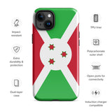 Funda para iPhone 15, 14, 13, 12, 11 Pro Max Plus Mini con bandera de Burundi, regalo de recuerdo de viaje
