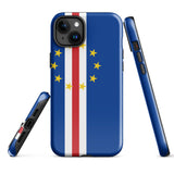 Cabo Verde Verdean Flagge iPhone Fall 15 14 13 12 11 Pro Max Plus Mini Geschenk Reise Souvenir