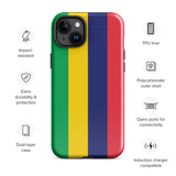 Funda para iPhone 15, 14, 13, 12, 11 Pro Max Plus Mini con bandera de Mauricio, regalo de recuerdo de viaje