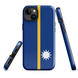 Funda para iPhone 15, 14, 13, 12, 11 Pro Max Plus Mini con la bandera de Nauru, regalo de recuerdo de viaje