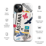 Funda para iPhone 15, 14, 13, 12, 11 Pro Max Plus Mini, regalo de recuerdo de viaje, bandera de Kazajstán de Astana