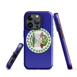 Belice Funda para iPhone con la bandera de Belice 15, 14, 13, 12, 11 Pro Max Plus Mini Ideas de regalo Mapa del país Horizonte Regalo para ella Ideas para él Recuerdo de viaje