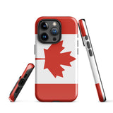 Funda para iPhone 15, 14, 13, 12 y 11 Pro Max Plus Mini con bandera canadiense Ideas para regalos Mapa del país Horizonte Regalo para ella Ideas para él Recuerdo de viaje