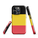 Funda para iPhone 15, 14, 13, 12 y 11 Pro Max Plus Mini con bandera belga Ideas para regalos Mapa del país Horizonte Regalo para ella Ideas para él Recuerdo de viaje