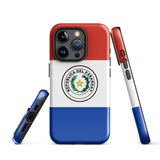 Funda para iPhone 15, 14, 13, 12 y 11 Pro Max Plus Mini con bandera de Paraguay Ideas para regalos Mapa del país Horizonte Regalo para ella Ideas para él Recuerdo de viaje