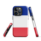 Funda para iPhone 15, 14, 13, 12 y 11 Pro Max Plus Mini con bandera francesa Ideas para regalos Mapa del país Horizonte Regalo para ella Ideas para él Recuerdo de viaje
