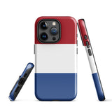 Funda para iPhone 15, 14, 13, 12, 11 Pro Max Plus Mini, carcasa protectora rígida resistente y brillante de goma con bandera holandesa, idea de regalo