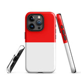 Indonesia Indonesian Flag iPhone Case 15 14 13 12 11 Pro Max Plus Mini Tough Fitted Hard Protective Shell Glossy Rubber Phone Case Gift Idea