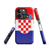 Funda para iPhone 15, 14, 13, 12 y 11 Pro Max Plus Mini con bandera croata Ideas para regalos Mapa del país Horizonte Regalo para ella Ideas para él Recuerdo de viaje