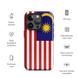 Funda para iPhone 15, 14, 13, 12, 11 Pro Max Plus Mini con bandera de Malasia, regalo de recuerdo de viaje