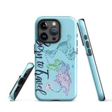 Born to travel iPhone Hülle 15 14 13 12 11 Pro Max Plus Mini Geschenk Reise Souvenir