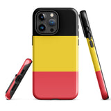 Funda para iPhone 15, 14, 13, 12 y 11 Pro Max Plus Mini con bandera belga Ideas para regalos Mapa del país Horizonte Regalo para ella Ideas para él Recuerdo de viaje