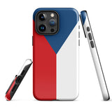 Czech Republic Czechia Česko Flag iPhone Case 15 14 13 12 11 Pro Max Plus Mini Tough Fitted Hard Protective Shell Glossy Rubber Phone Case