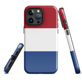 Funda para iPhone 15, 14, 13, 12, 11 Pro Max Plus Mini, carcasa protectora rígida resistente y brillante de goma con bandera holandesa, idea de regalo