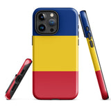 Romania Romanian Flag iPhone Case 15 14 13 12 11 Pro Max Plus Mini Tough Fitted Hard Protective Shell Glossy Rubber Phone Case Gift Idea