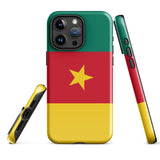 Funda para iPhone 15, 14, 13, 12 y 11 Pro Max Plus Mini con bandera de Camerún Ideas de regalo Mapa del país Horizonte Regalo Recuerdo de viaje