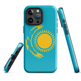 Kasachstan Kasachische Flagge iPhone Hülle 15 14 13 12 11 Pro Max Plus Mini Geschenkideen Landkarte Skyline Geschenk für Sie Ihn Ideen Reise Souvenir