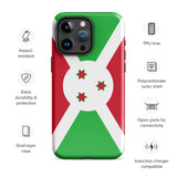 Funda para iPhone 15, 14, 13, 12, 11 Pro Max Plus Mini con bandera de Burundi, regalo de recuerdo de viaje