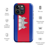 Funda para iPhone 15, 14, 13, 12, 11 Pro Max Plus Mini con bandera de Camboya, regalo de recuerdo de viaje
