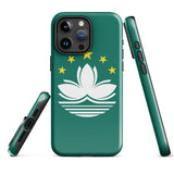 Funda para iPhone 15, 14, 13, 12, 11 Pro Max Plus Mini con bandera de Macao, regalo de recuerdo de viaje