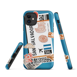 San Salvador iPhone-Hülle, El Salvador-Telefonhülle, salvadorianische Flagge, hispanisches Erbe, stolze salvadoreño-Latino-Amerikaner in Zentral-Lateinamerika