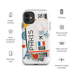 Paris Frankreich Französisch iPhone 14 13 12 11 Pro Max Plus Mini Handyhülle iPhone Robuste Schutzhülle für iPhone